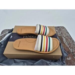 New with Box. Pendleton Multistripe Slide Sandals